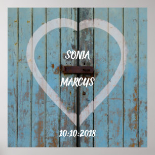 Rustikale Barntürenhochzeit Poster