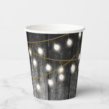Rustikale Barschschwarz Holz Gold String Lights