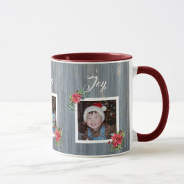 Rustikale Barverwaltung und Poinsettia | 3 FOTOS Tasse