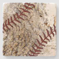 Rustikale Baseball-Untersetzer Travertine Unterset