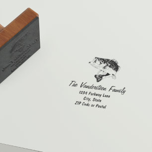 Rustikale Bass Fish Sports Familienname Briefmarke Gummistempel