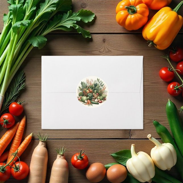 Rustikale Bauern in der Gegend Markt Kinderdusche Runder Aufkleber (Rustic Locally Grown Farmers Market Baby Shower Classic Round Sticker)