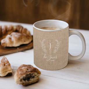 Rustikale Bauernfamilie Monogramm personalisiert Kaffeetasse
