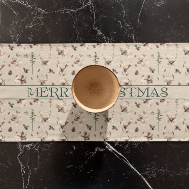 Rustikale Bauernfamilie Name Monogram Kurzer Tischläufer (Von Creator hochgeladen)