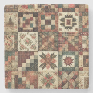 Rustikale Bauernhaus-Terrakotta-Patchwork-Decke Fl Steinuntersetzer