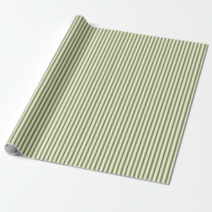 Rustikale Bauernhaus-Vintage-Grün-Ticking-Streifen Geschenkpapier