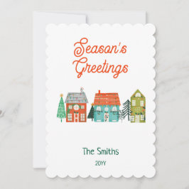 Rustikale Bauernhäuser Weihnachtshäuser Feiertagskarte