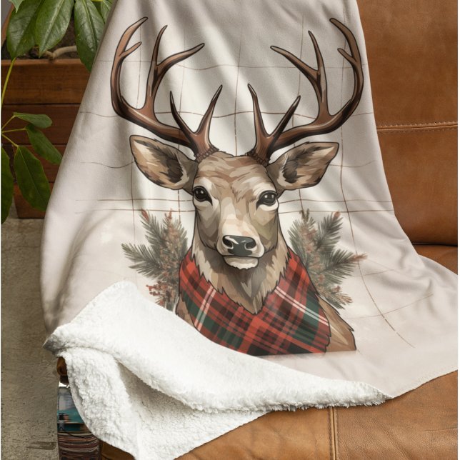 Rustikale Bauernhöfe Schätze mit Kariertem Hirsch Sherpadecke (Von Creator hochgeladen)