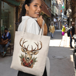 Rustikale Bauernhöfe Schätze mit Kariertem Hirsch Tragetasche