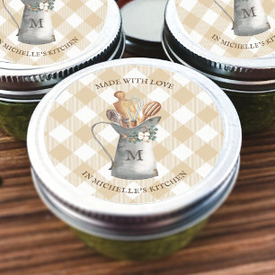 Rustikale Bauernmonogramm Runder Aufkleber