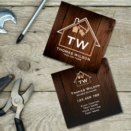 Rustikale Bauhandyman Carpenter Tools Quadratische Visitenkarte