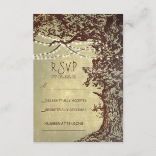 Rustikale Baum- und Streichellichter Hochzeit RSVP