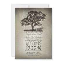 Rustikale Baum- und Streichellichter Hochzeitseinl