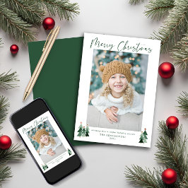 Rustikale Bäume Minimalistisch Modernes Foto Feiertagskarte