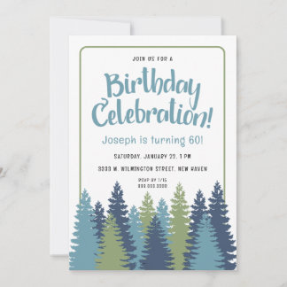 Rustikale Bäume Natur Thema Geburtstag Einladung