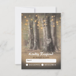 Rustikale Bäume & String Lights Hochzeit RSVP