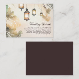 Rustikale Baumkulisse Botanische Laterne Hochzeitd Begleitkarte