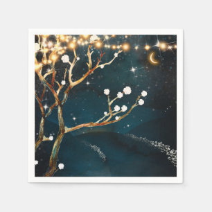 Rustikale Baumlichter Hochzeit Sternhimmel Serviette