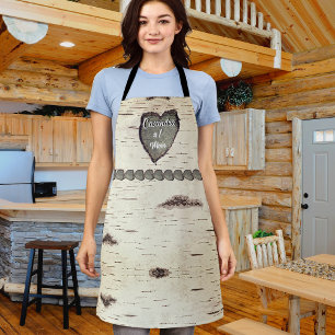 Rustikale Baumrinden-Holz geschnitztes Herz Espe  Schürze