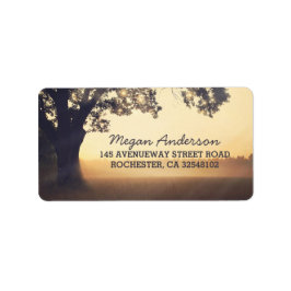 Rustikale Baumsaitenlichtung Adressaufkleber