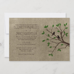 Rustikale Baumzweig-Hochzeitseinladungen Einladung