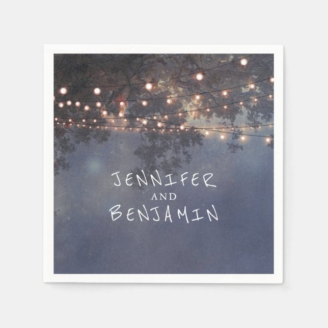 Rustikale Baumzweige und Lichthöhe Serviette (Vorderseite)