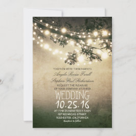 Rustikale Baumzweige und Lights Vintage Hochzeit Einladung