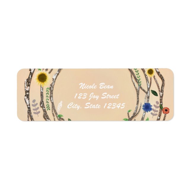 Rustikale Baumzweige Vintage Adressfelder (Vorne)