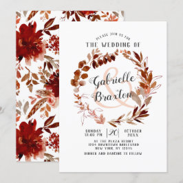 Rustikale Beauty Bohemisch Leaf Weintraube Hochzei Einladung