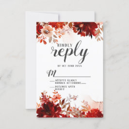 Rustikale Beauty Floral Top Border Wedding RSVP An Karte