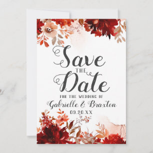 Rustikale Beauty Floral Wasserfarbe Save the Date