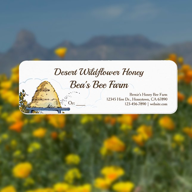 Rustikale Beehive Custom Honey Bee Food Labels (Von Creator hochgeladen)