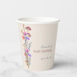 Rustikale Beige Acrylblütendusche Bouquet Baby Pappbecher