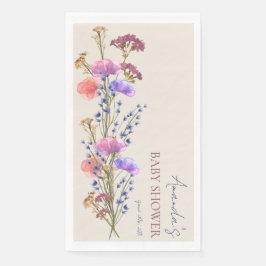 Rustikale Beige Acrylblütendusche Bouquet Baby Serviette