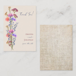 Rustikale Beige Akryllische Blumenhochzeit Vielen  Mitteilungskarte