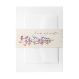 Rustikale Beige Akryllische Bouquet-Hochzeit Einladungsbanderole