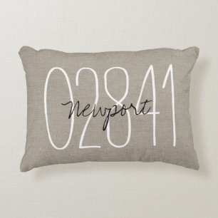 Rustikale Beige benutzerdefinierte Stadt und Zip-C Dekokissen