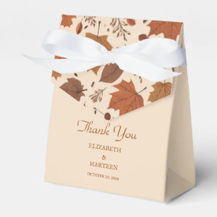 Rustikale Beige Braune Ahornblätter Herbsthochzeit Geschenkschachtel