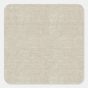 Rustikale Beige Linen bedruckt Quadratischer Aufkleber