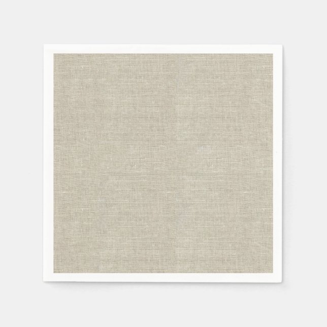 Rustikale Beige Linen bedruckt Serviette (Vorderseite)