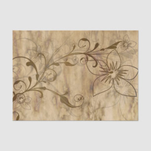 Rustikale Beige- und Braune Margerite Seidenpapier