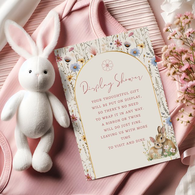 Rustikale Beige-Wildblume-Display-Dusche Begleitkarte (Von Creator hochgeladen)