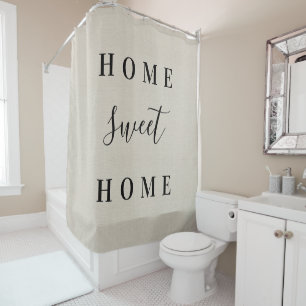 Rustikale Beige Zuhause Sweet Zuhause Bauernhof Duschvorhang