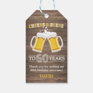 Rustikale Beizen und Biere bis 60 Jahre Geschenkma Geschenkanhänger