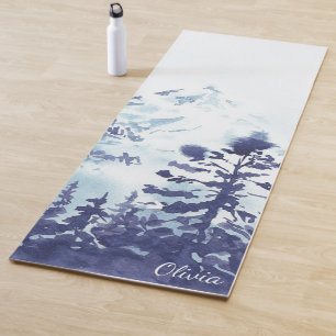 Rustikale Bergbauten Moderne Wasserfarben Yogamatte