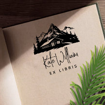 Rustikale Berge und Pinien Ex libris