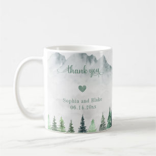 Rustikale Berge und Wälder Vielen Dank Kaffeetasse