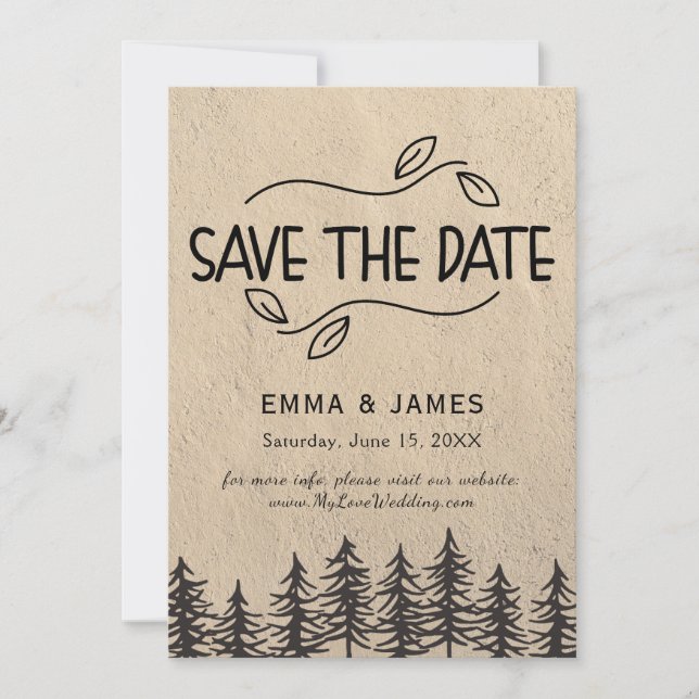 Rustikale Bergkarte Save the Date (Vorderseite)