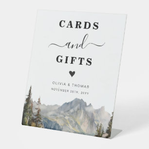 Rustikale Bergkarten und Geschenke Unterschrift Sockelschild
