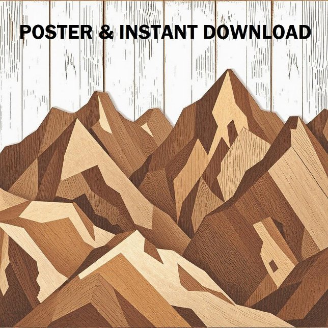 Rustikale Berglandschaft auf Holzboden Poster (Von Creator hochgeladen)